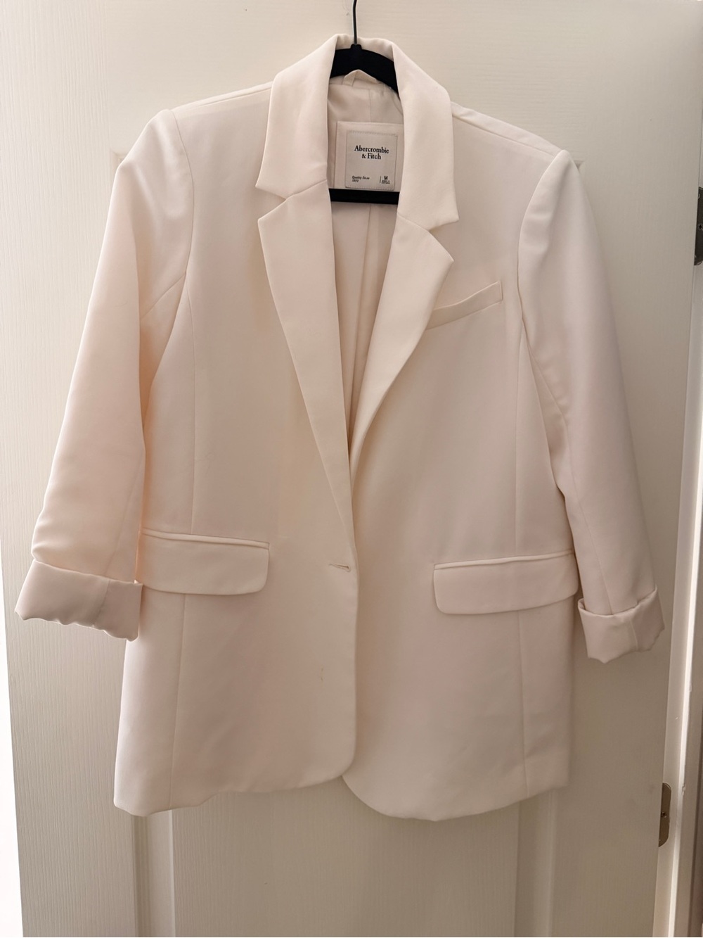 Abercrombie & Fitch Light Cream Tailored Blazer